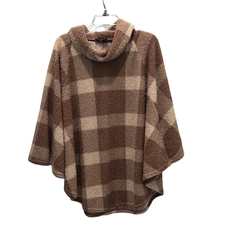 Lane Bryant Cozy Plaid Cowl Neck Sherpa Poncho Size 14/16 NWOT